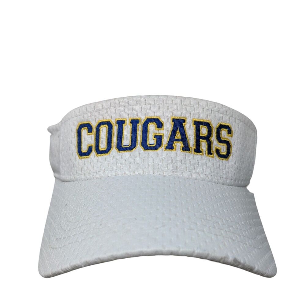 Magic Men's Sun Visor Cap Hat White OSFA Embroidered Cougars Logo 100% Polyester